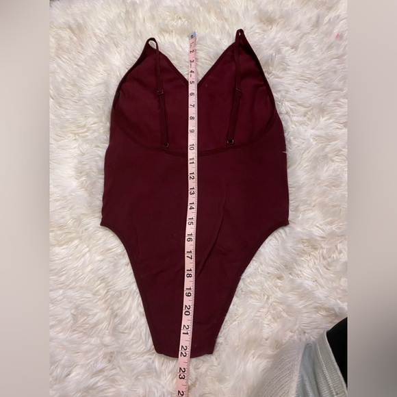 Burgundy V-Neck Top - Picture 4 of 17